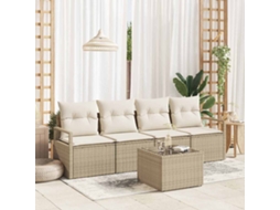 Vidaxl Conjunto De Sofás 5 Unid. 4-número De Lugares Bege E Creme