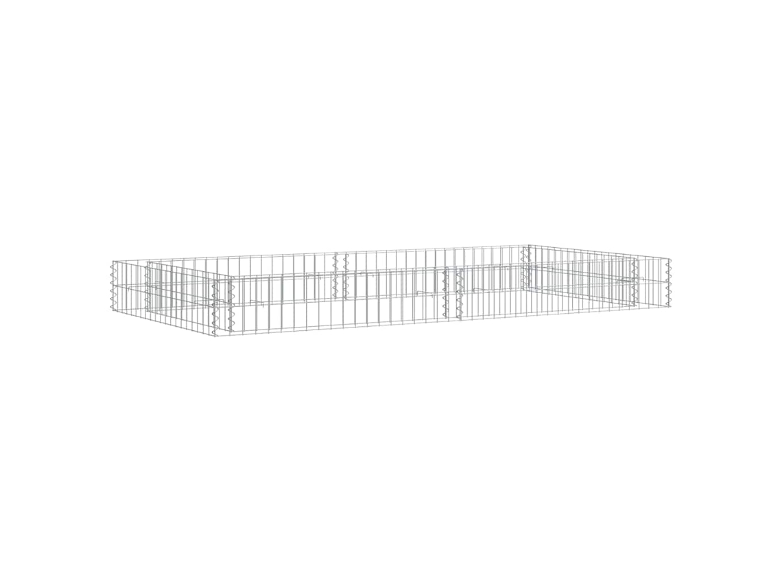 Vidaxl Canteiro Elevado/cesto Gabião 200x100x20 Cm Aço Galvanizado