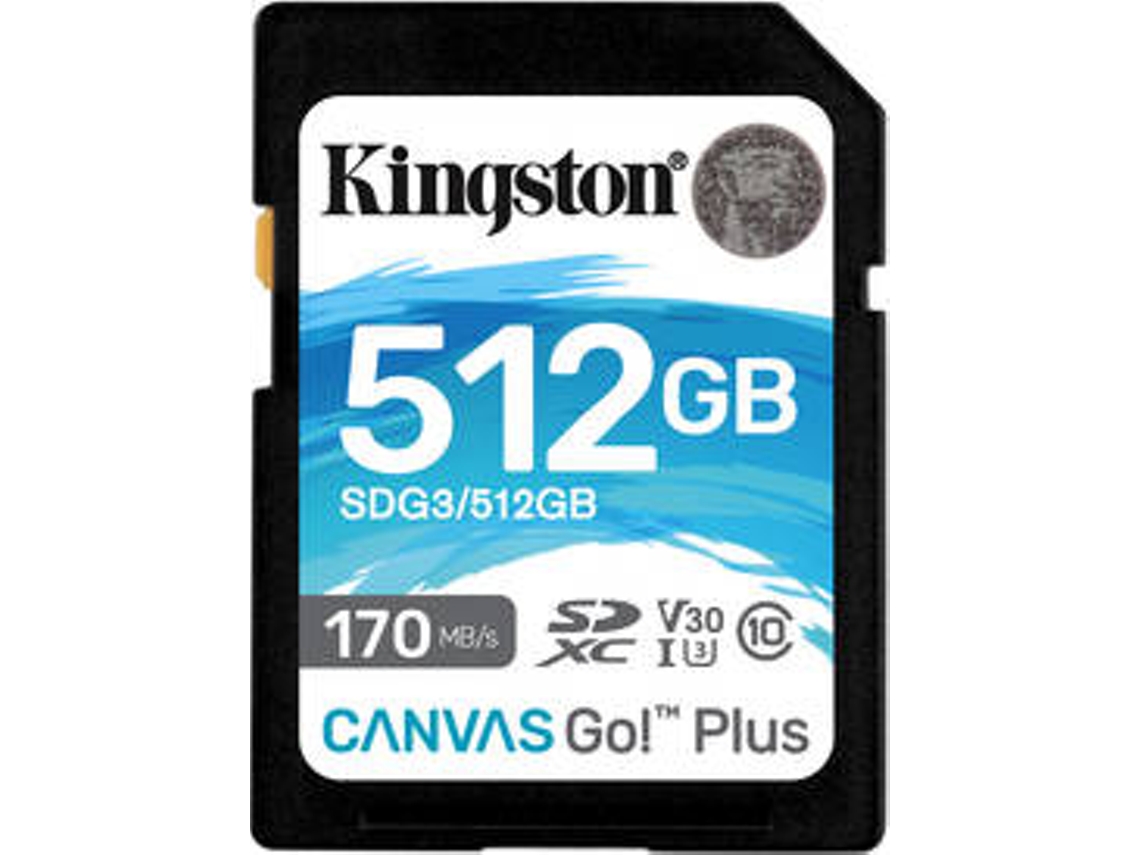 Cartão de Memória SD KINGSTON Canvas Go Plus (512 GB - 170 MB/s)