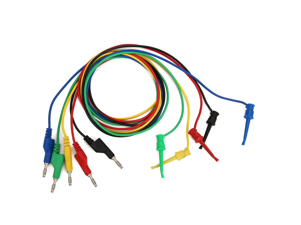 Cabo de Teste com Plugue Banana 4mm e Clip 5pcs S/MARCA