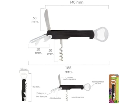 Abrebotellas y sacacorchos con descapsulador