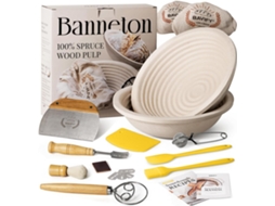 Kit Para Iniciar O Fermento Natural, Conjunto De Cestos Redondos Para Fermentação De Pão, Utensílios Para Fazer Pão De Fermentação Natural.