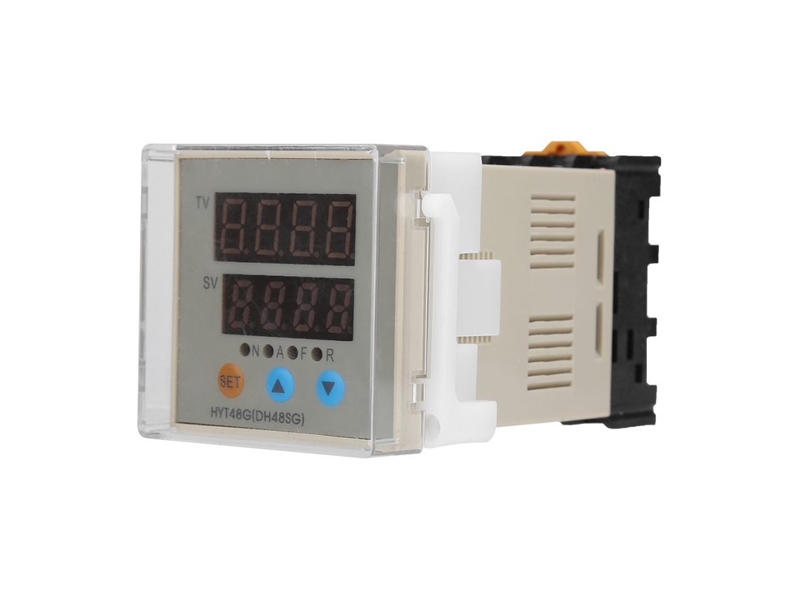 Relé de tempo inteligente Veloriskku com display digital duplo Hyt48g Dh48g 100 240vac/dc