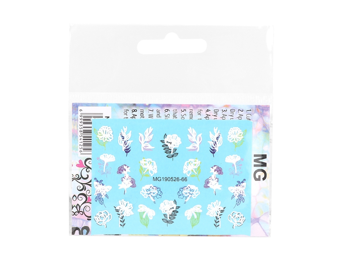 Stickers De Uñas Con Padrão Gravado Autoadesivos Para Arte De Uñas E Decoração De Salões (flor)