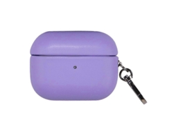 Capa protetora para fones de ouvido Bluetooth Semi Fibre AirPods 4 em couro PU com acabamento brilhante. GIECY