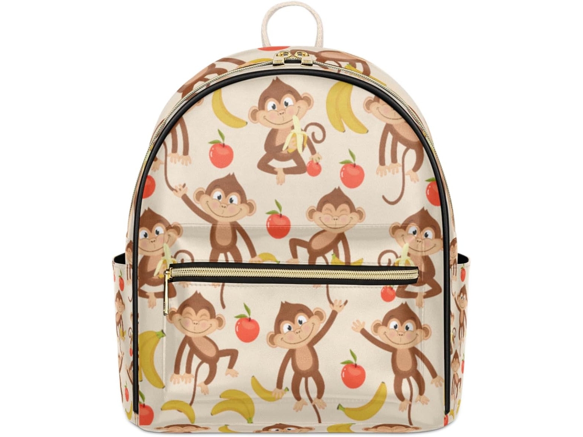 Mochila Tropicallife Funny Monkey para Mulheres e Meninas Mochila de Couro Mochila Casual para Escola Desi S/MARCA