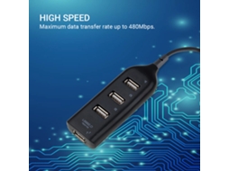 Usb Hub com 4 Portas e Alta Velocidade EOOCOO