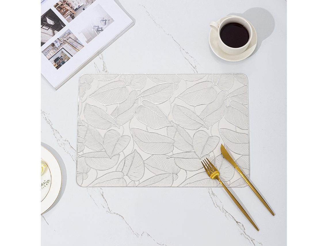 Guarda-louças De Mesa De Estilo Luxo Simples, Folhas De Prata, 4 Peças