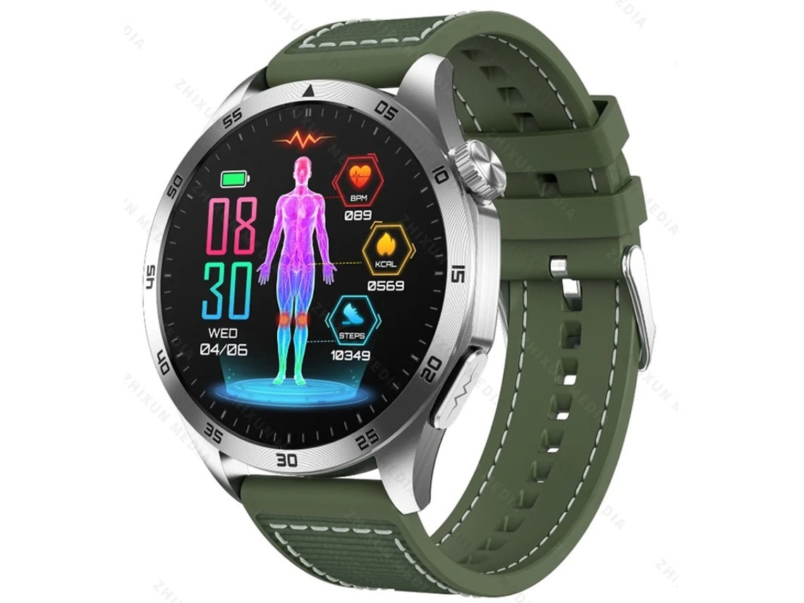 Smartwatch com monitoramento de glicemia, micromonitoramento de saúde, detecção de ácido úrico, chamadas Bluetooth e função SOS. Verd Bestvite