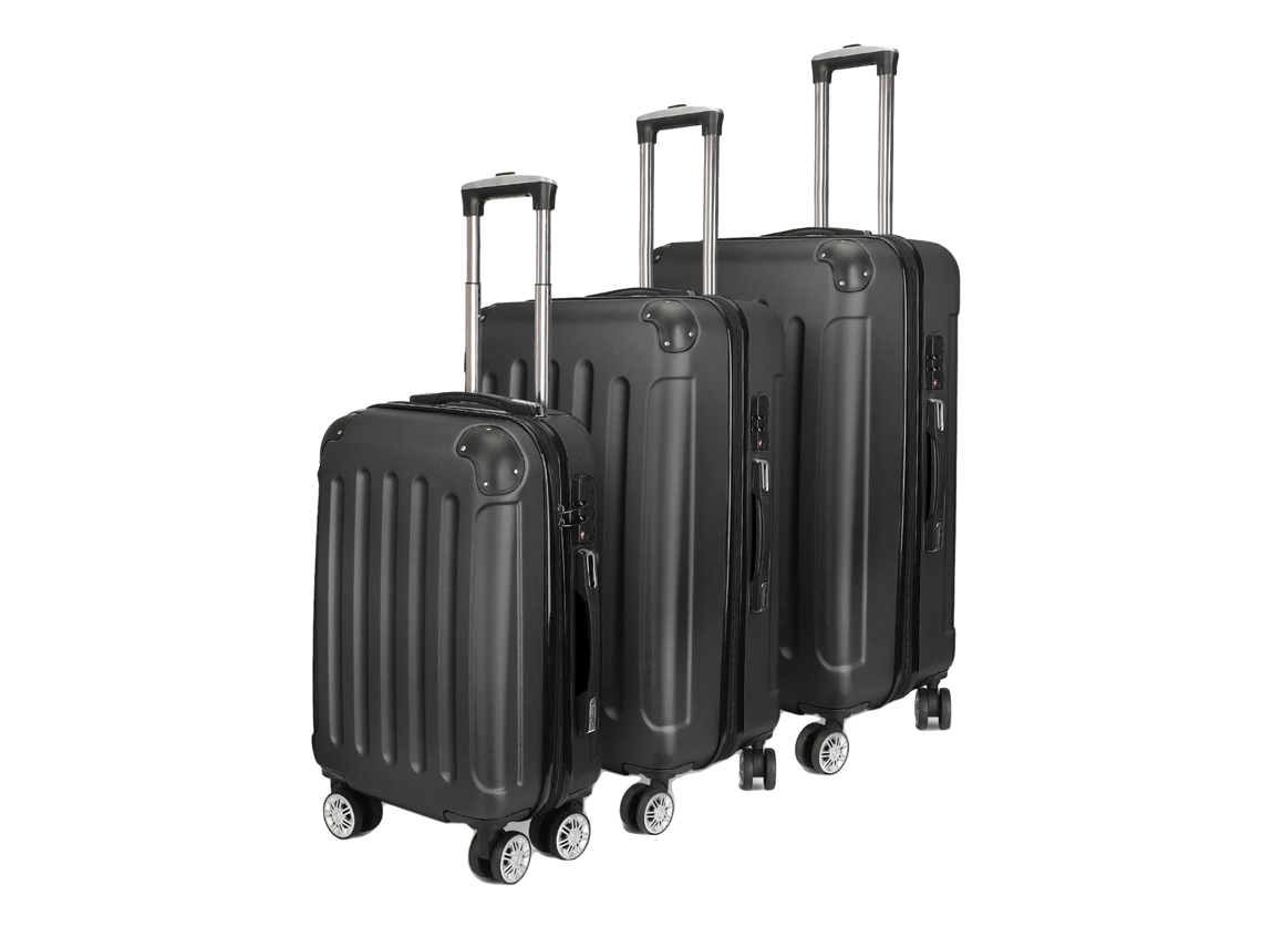 Conjunto De Malas, Material Durável, Design Elegante, Preto