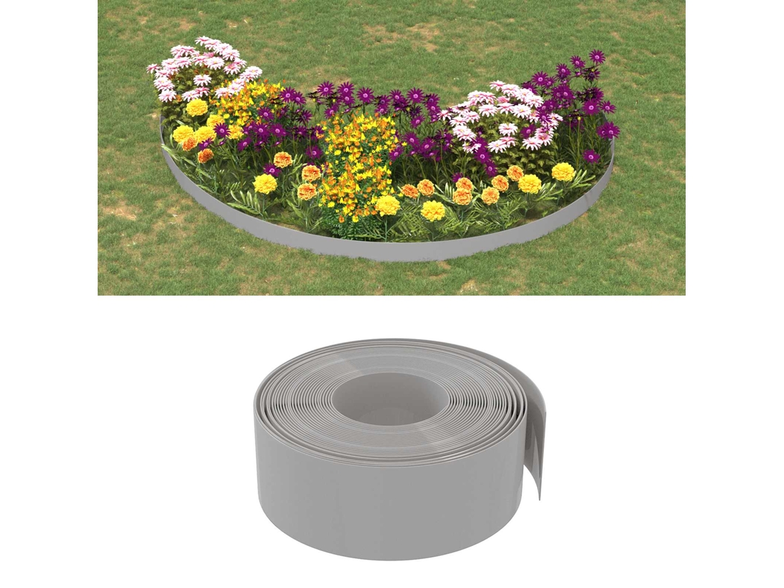Vidaxl Bordas De Jardim 25 M 20 Cm Pe Cinzento