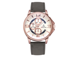 Relógio de Pulso Masculino de Quartzo com Pulseira de Pu Estilo Casual e Negócio Cinza