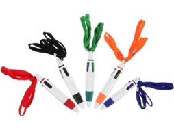 Conjunto De 5 Canetas Esferográficas Multifuncionais Com Cordão,