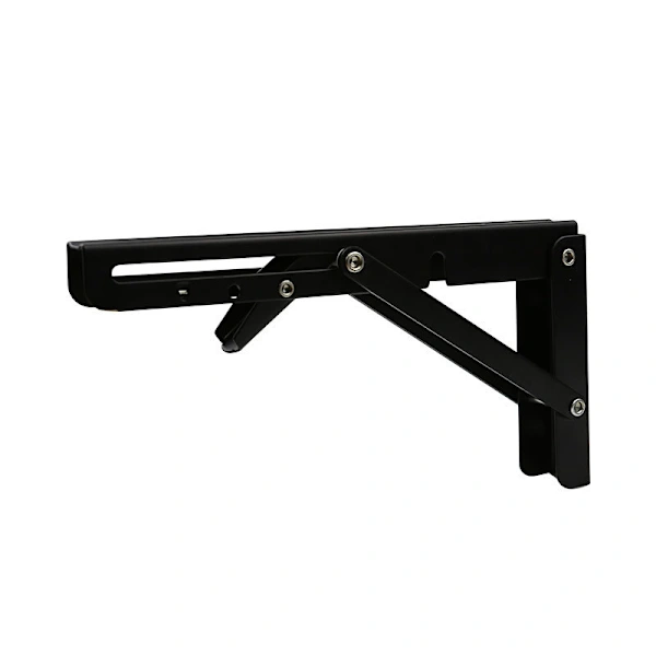 Conjunto De 2 Suportes Dobráveis Preto De 250 Mm (10 Polegadas) Para Parede, Em Aço Laminado A Frio