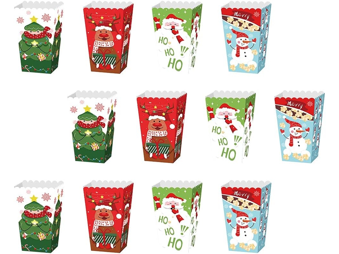 Labrimp Conjunto De 12-caixas Embalagem Natalinas Para Produtos Confeitaria, Caixas Festivas Para Biscoitos De Natal