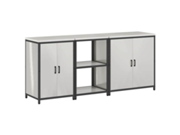 Conjunto de 3 peças para armazenamento de cozinha, branco, com porta, exclusivo da MAISON.