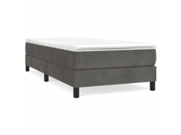 Estrutura de Cama com Molas Veludo Cinzento Escuro MAISON EXCLUSIVE (90x200 cm)