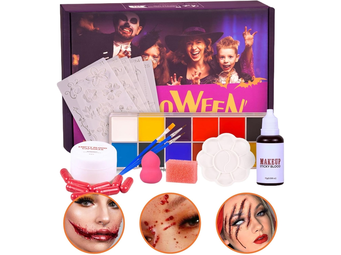 Kit De Maquiagem De Halloween Sangue Artificial Lavável Para Cosplay Zumbi/vampiro Festas, Fer Vayotoy