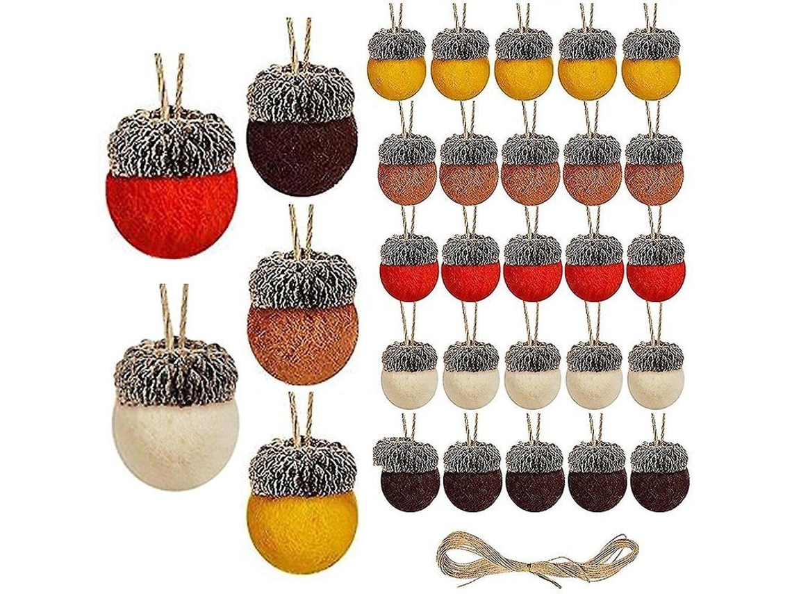 Adorno De Planta Artificial De Bolota 30x/conjunto Bola De Feltro Pendente Decorativo Natal Outono Aniversário