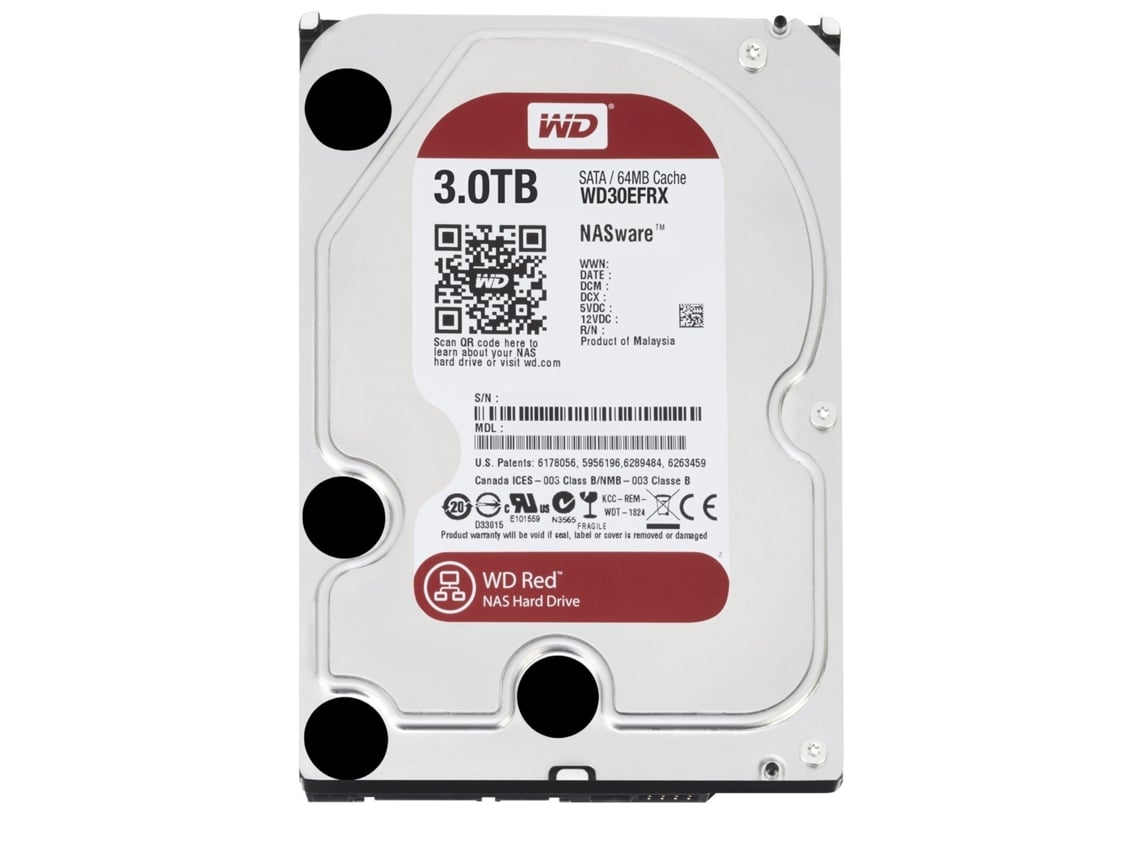 Disco HDD Interno WESTERN DIGITAL 3TB Caviar Red 64Mb Sata 3 (3 TB