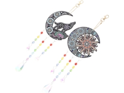 Pingente com Desenho de Diamante em Acrílico, Sino de Vento Artesanal para Pendurar, para Quarto, Sala de Estar e Jardim CHABERLU