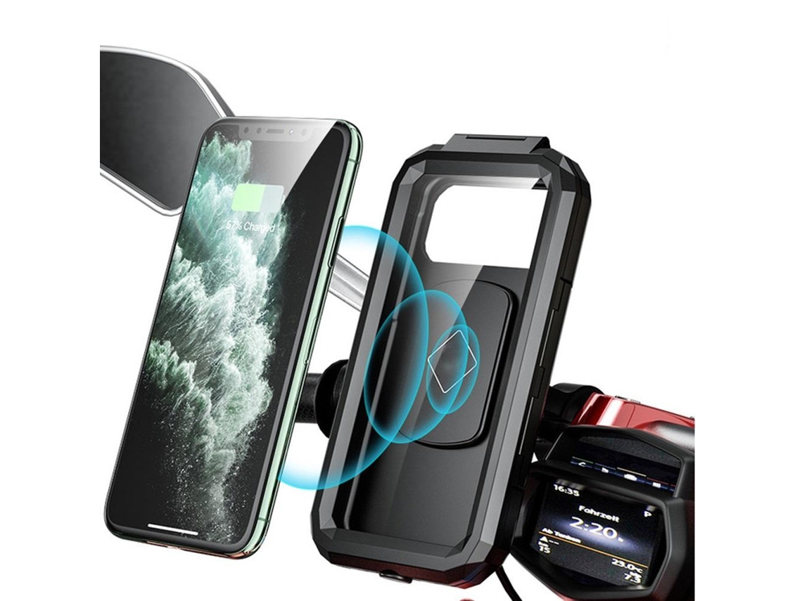 Suporte para Celular Moto com Carregamento Sem Fio Waterproof Business