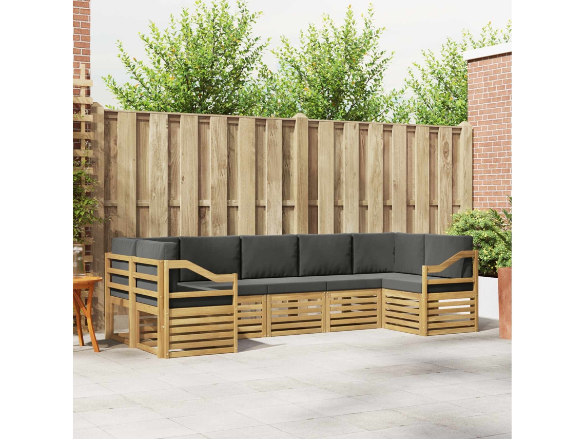 Vidaxl Conjunto De Sofás Para Exterior 7 Unid. Branco E Antracite