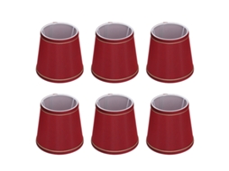 2026 6pcs Pantalla de Lámpara de Tela Moderna Simple com Artesanato de Borda Dourada para Lâmpada E14 Cor Vinho Tinto (px43)
