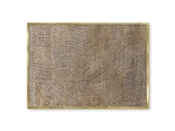 Quadro magnético de parede com penas creme para quarto Espelharte (100x70 cm)