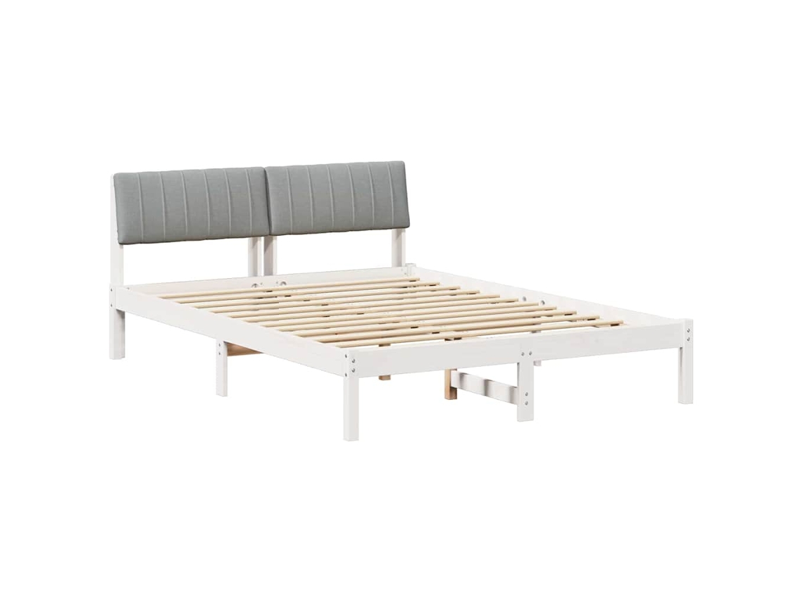 Estrutura da Cama Branco e Cinza Claro 135 X 190 Cm MAISON EXCLUSIVE