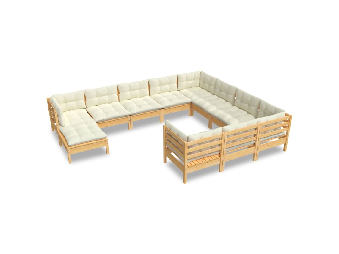 Garden Lounge Set, Garden Lounge Sets Vidaxl Creme Madeira De Pinho (n/a)