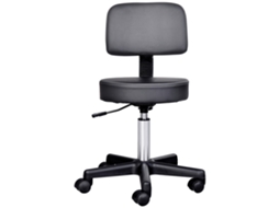 Banquinho De Massagem Com Rodas Ajustáveis Em Altura Giratória E Encosto Ergonômico Preto