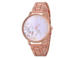 Reloj De Pulsera Unisex De Acero Con Correa De Acero Cuarzo Moda Oro Rosa Zhoulianfa