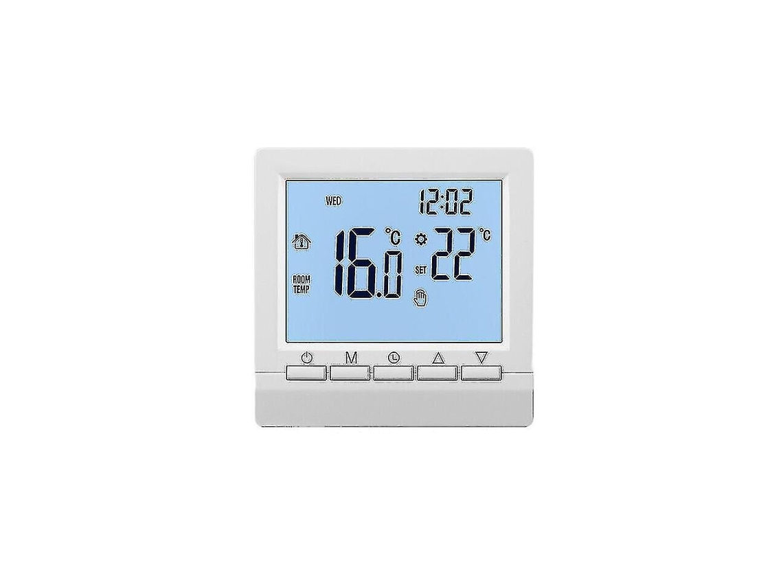Lurelia Termostato Digital Wi Fi, Modelo Programável Com Bateria Ajustável Com Fio E Display Lcd, Azul
