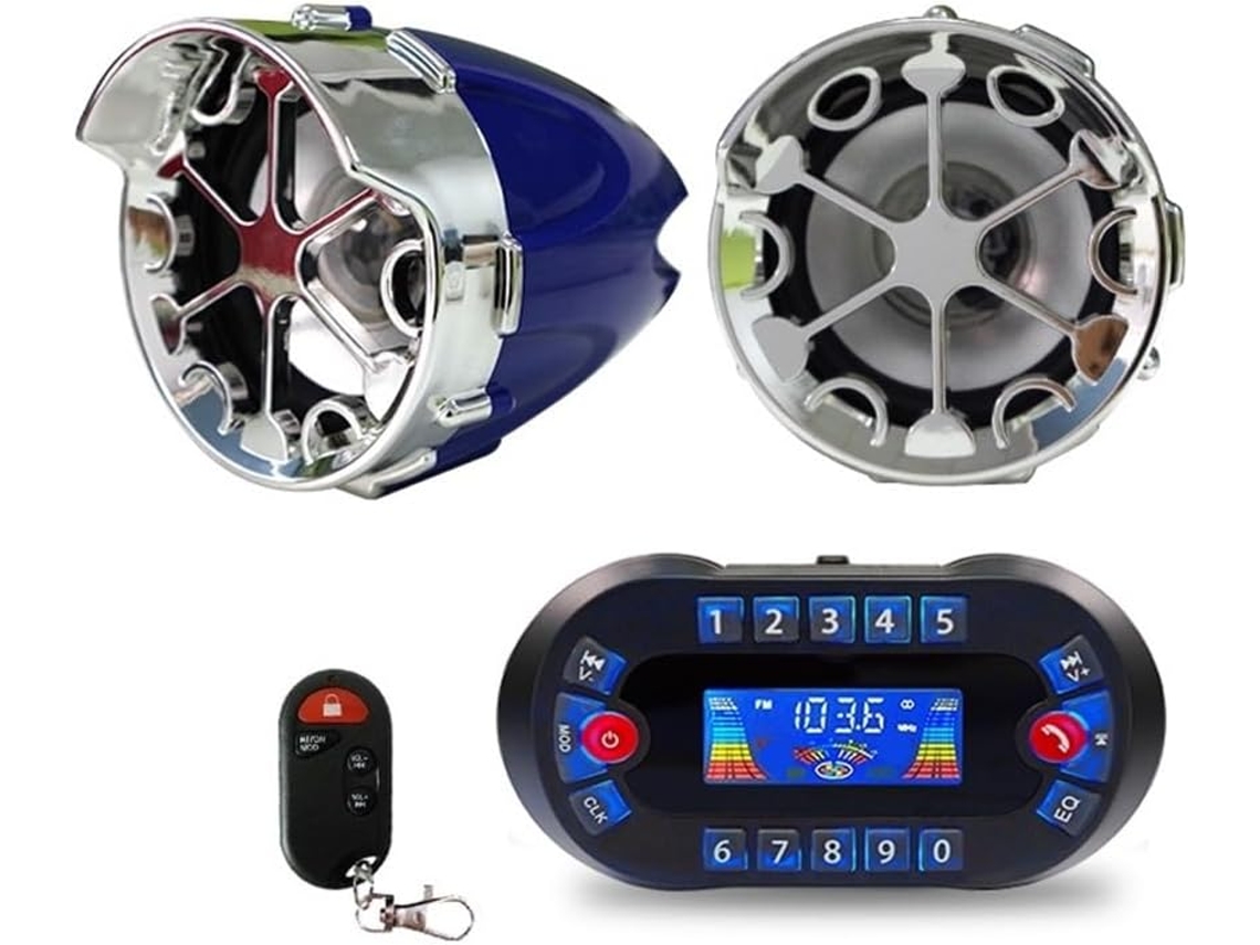 Guidon Audio Amplificateur Haut-parleur Sans Fil Pour Moto, Dc12v 30w, Com Suporte De Exibição, Cartão Tf,