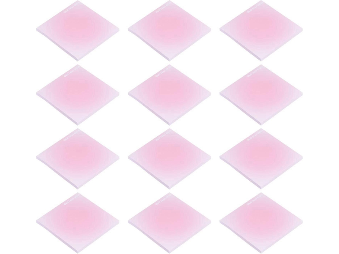 Blocos De Notas Adesivas, 12 Unidades, 7.6x7.6cm, 3x3, 50 Folhas Cada, Fixação Forte, Rosa, Para Escritório E Casa