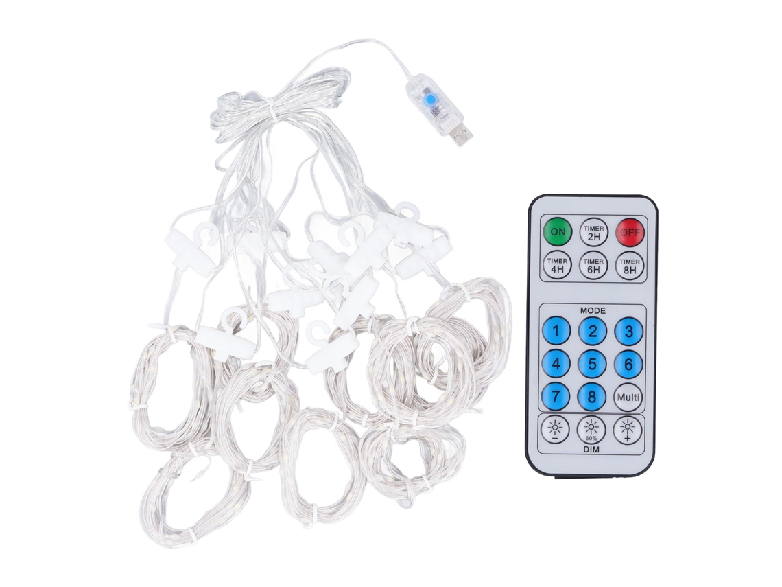 2026 luces de Cortina Colgantes 300led 8 Modos Flexibles Con Control Remoto para Habitación Ventana Pared