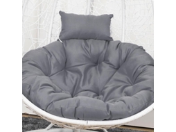 Cojin Para Cadeira De Balanço Com Apoio Cabeça, Material Poliéster E Espuma, Deslizável Para Limpeza, Diâmetro 105/120cm Cinza