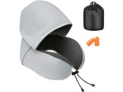 Travesseiro De Viagem Com Espuma Viscoelástica Para Pescoço, Travesseiro De Viagem Com Capuz Para Adultos, Conforto De Viagem Com Capuz Aquaforge