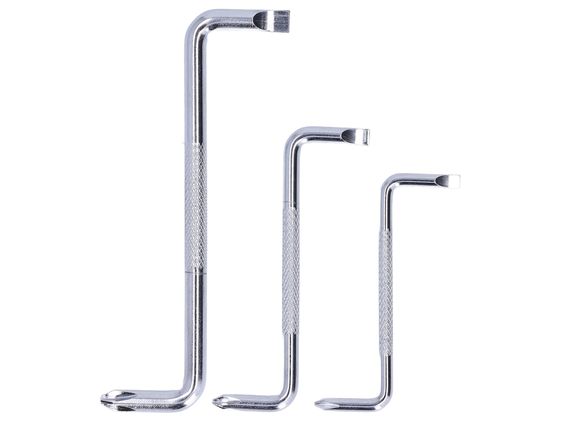 Chave de cabo curto em forma de Z (ângulo rebaixado de 90 graus, conjunto de 3 peças com cabeças e chave de cabo transversal)