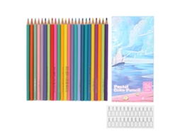 24 lápis de cor vibrantes e pré-afiados para colorir, desenhar e pintar.