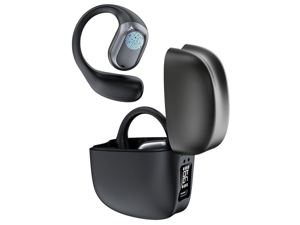 Fones de Ouvido Abertos Bluetooth 5.3 com Display Digital para Corrida JIAPEI