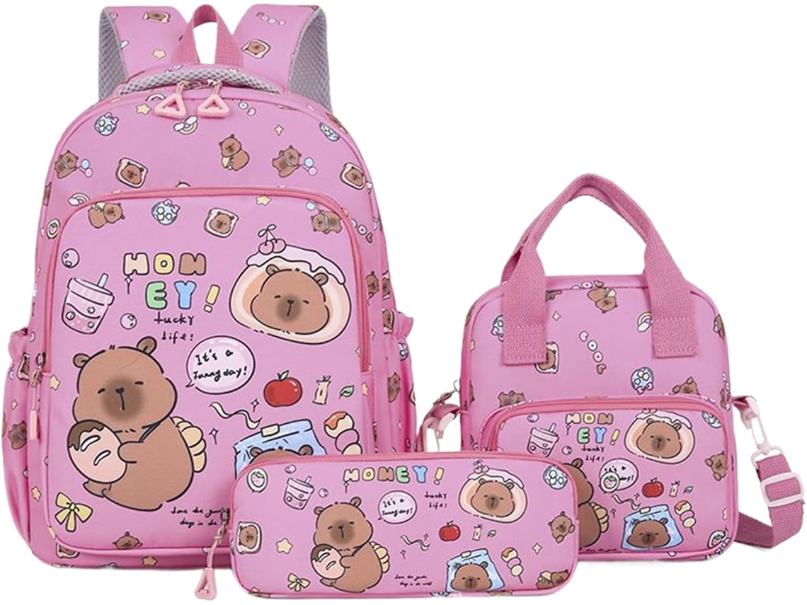 Organizador Para Livros, Mochila Capivara, Lancheira Estojo Para Meninas, Meninos, Pré-escola E Viagens