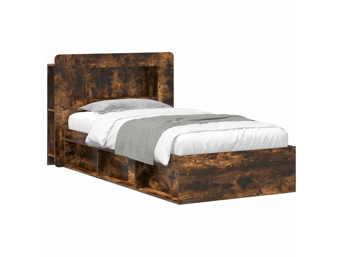 Vidaxl Estrutura De Cama Com Armazenamento Carvalho Fumado 80 X 200 Cm
