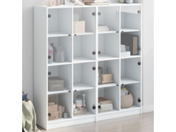Vidaxl Estante C/ Portas 136x37x142 Cm Derivados De Madeira Branco