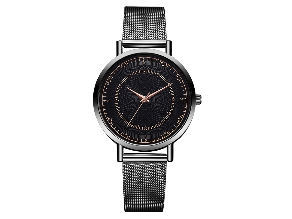 Relógio de Pulso Masculino Fashion Simples com Mostrador de Aço e Movimento Quartz