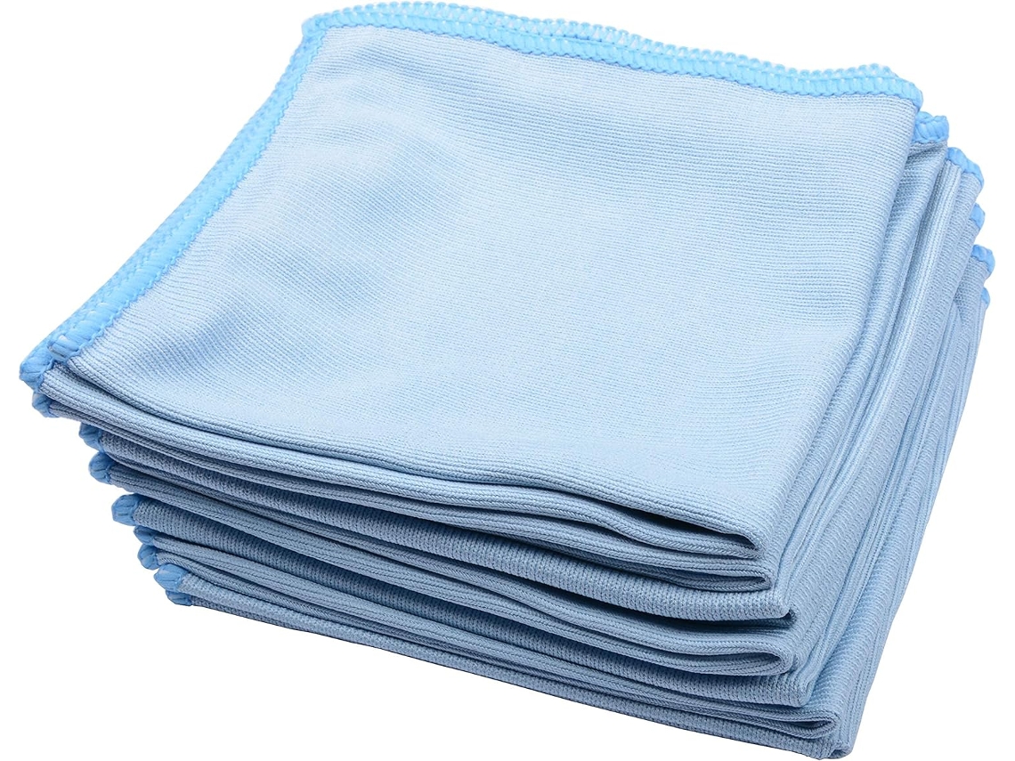 Conjunto de 8 Panos Limpeza Microfibra 30 X Cm para Janelas e Espelhos BRILVIBERA