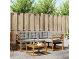 Vidaxl Conjunto De Sofás Para Exterior 5 Pcs Cinza Natural E Claro