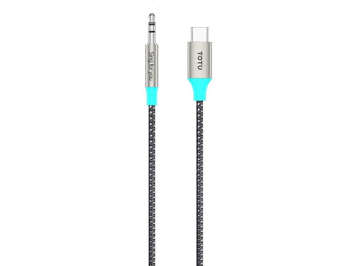 Cabo De Áudio Auxiliar Totu Ad 8 De 1 M Com Conversor De Usb C Para 3,5 Mm Para Som Automotivo, Alto Falantes E Fones De Ouvido. Aquaforge