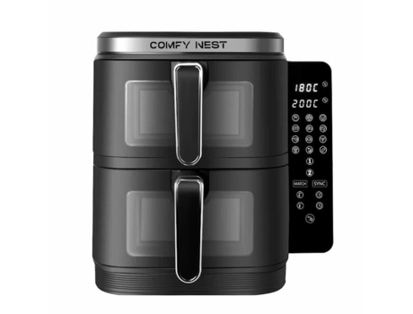 Fritadeira de Ar Quente Dupla com Cesto Vertical e Lavadora 11L 2800W Comfy Nest Cn06184 Royalty Line